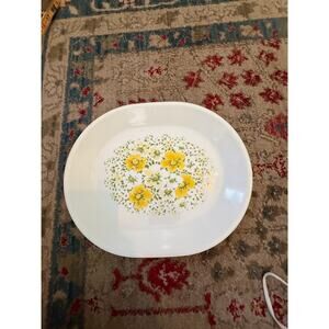 Corelle Corning Platter Plate April 12 1/4" Oval Serving Yellow Daisies Flowers